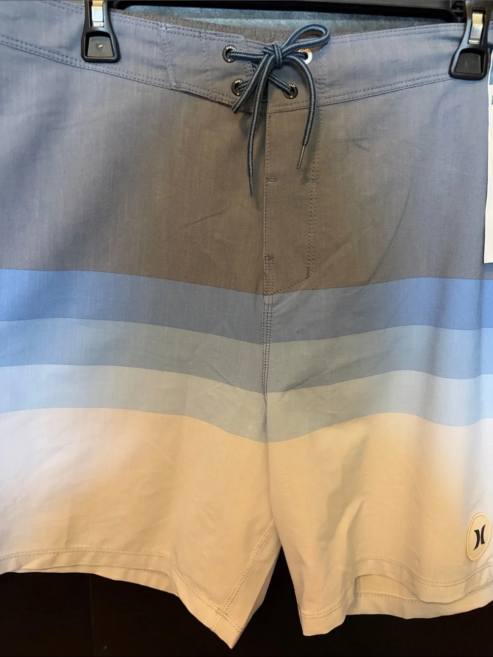 Hurley Men’s Gray, Light Blue & White Gradient Boardshorts